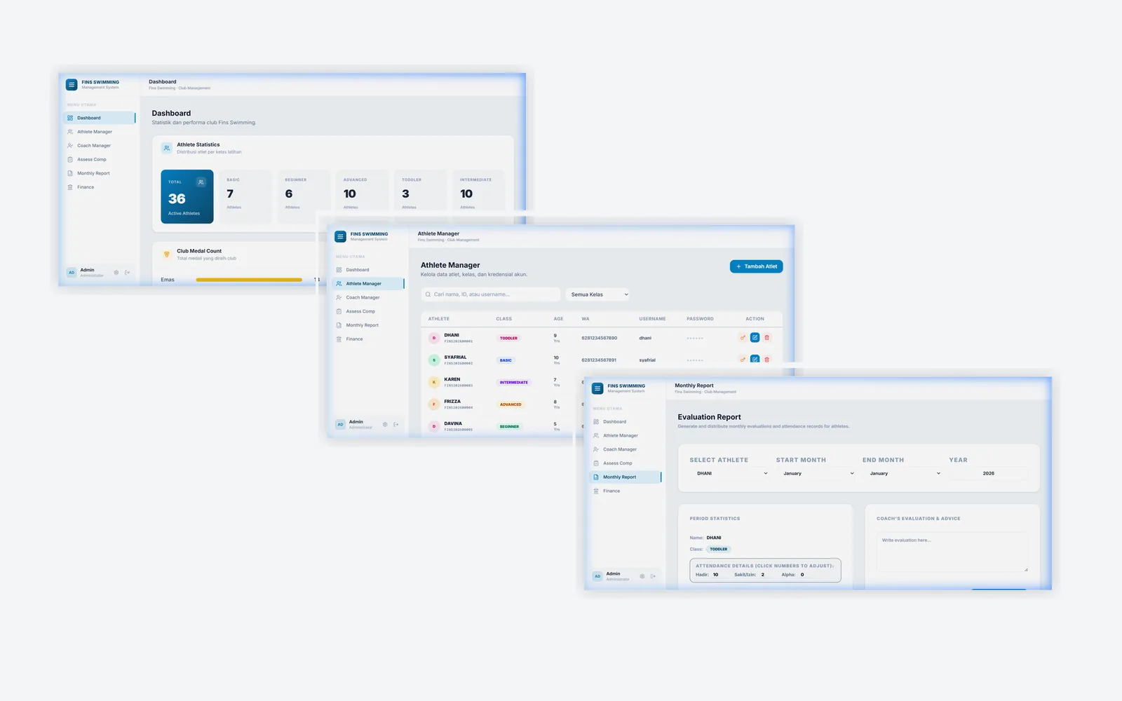 UI/UX Fins Swimming