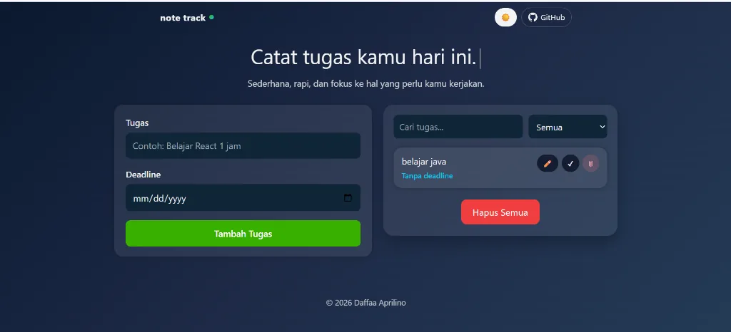 NoteTrack Task Manager